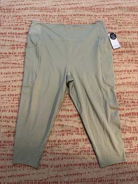 Kinesis Green Leggings Pockets High Rise Size 3X NWT